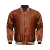 Light Weight Satin Bomber Varsity Jacket – Brown