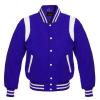 Varsity Letterman Baseball School Jacket Blue Leather Sleeves