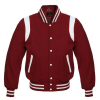 Varsity Letterman Baseball School Jacket Cardinal Leather Sleeves