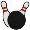 BOWLING BALL AND PINS PATCH